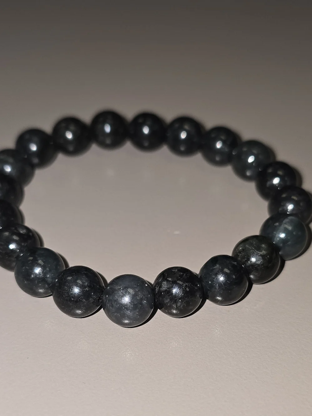 NWOT Certified Grade A Natural Black Jadeite Jade Bead Bracelet 25.11g